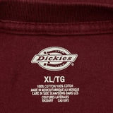 Dickies T-Shirt - XL Burgundy Cotton