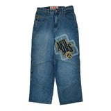 Akademiks Graphic Jeans - 28W 30L Blue Cotton