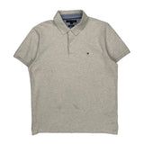 Tommy Hilfiger Slim Fit Polo Shirt - Large Grey Cotton