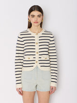 Cardigan 20mgloria Offwhite-navy-Stripe