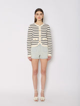 Cardigan 20mgloria Offwhite-navy-Stripe