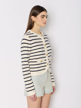 Cardigan 20mgloria Offwhite-navy-Stripe