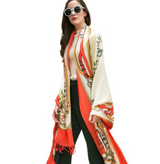 Anyyou 100% Pure Merino Wool Red Beige Stylish Poncho Winter Large Scarf With Trendy Pashmina Shawl Bandana For Womenfashion Design
