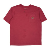 Carhartt T-Shirt - Large Red Cotton