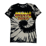 Stranger Things Netflix Tie-Dye T-Shirt - Small Black & White Cotton