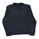Polo By Ralph Lauren 1/4 Zip - Medium Gray Cotton