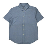 Age 10-12 Ralph Lauren Short Sleeve Shirt - Medium Blue Cotton
