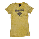 Outer Banks Harley Davidson T-Shirt - Medium Yellow Cotton