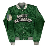 Vintage Attack On Titan Unbranded Graphic Varsity Jacket - XS Green Polyester