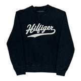 Tommy Hilfiger Spellout Sweatshirt - Medium Black Cotton