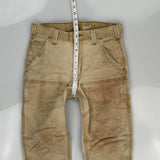 Carhartt Double Knee Carpenter Trousers - 32W 30L Beige Cotton