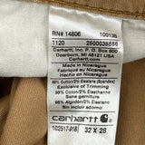 Carhartt Carpenter Trousers - 32W 28L Brown Cotton