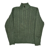Polo By Ralph Lauren Cable Knit 1/4 Zip - XL Green Wool Blend