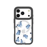 Clear Blue Butterflies iPhone 17 Pro Case With Noir Ridge (MagSafe included)