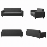 Anyseat 3-Seater Sofa Cover – Plain Dark Grey Style Slipcover for Living Room Chair Protection