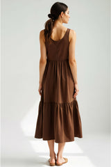 brown-mocha-midi-tiered-dress-back