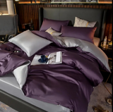 Anycozy Queen Bed Sheet Set – Purple & Light Grey Ultra‑Soft Luxury Egyptian Cotton Bedding Cover, 6‑Piece Ensemble