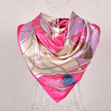 Anyyou Fashion Premium Satin Square Scarf – Pink Silk-Feel Neckwrap for Women