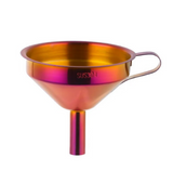 Anygleam Stainless Steel Funnel Set (2Pcs Red Rainbow) – Wide Cone Mouth with Detachable Strainer, Kitchen Utensil for Small Jars & Canning