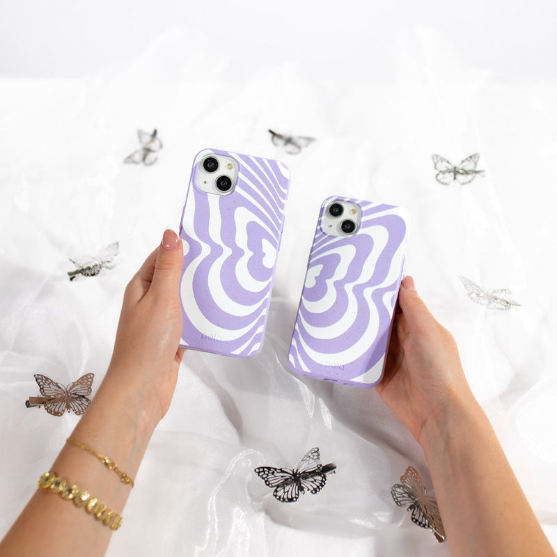 Lavender Flutter Left iPhone 15 Plus Case