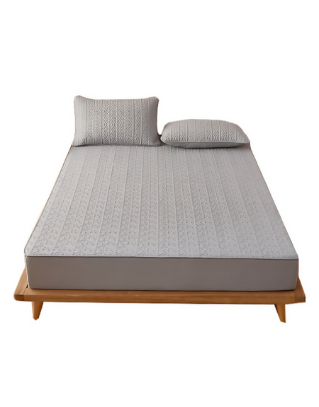 Anycozy Mattress Cover Gray 100x200cm Pure Cotton Soft Quilted Bed Sheet Anti-bacterial Protector Cover