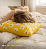 Anypillow Daisy Floral Embroidered Pillowcase Decorative Cushion Cover