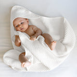 Cloud | Hooded Waffle Towel Made With 100% Organic Bamboo #Color_cloud