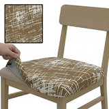 Anyseat Brown White Crack Linear Design Print Chair Cover – Stretch Washable Removable Seat Cover for Dining & Kitchen