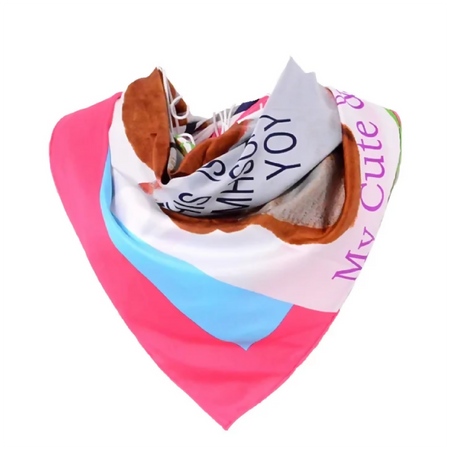 Anyyou Fashion Premium Satin Square Scarf -Dark Pink Silk- Feel Neckwrap for Women
