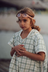 Organic Cotton Towel Poncho - Fern Plaid