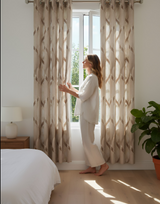 Anydrape Brown Luxury Retro Curtains – Modern Textured Drapes for Living Room, Bedroom & Dining Decor