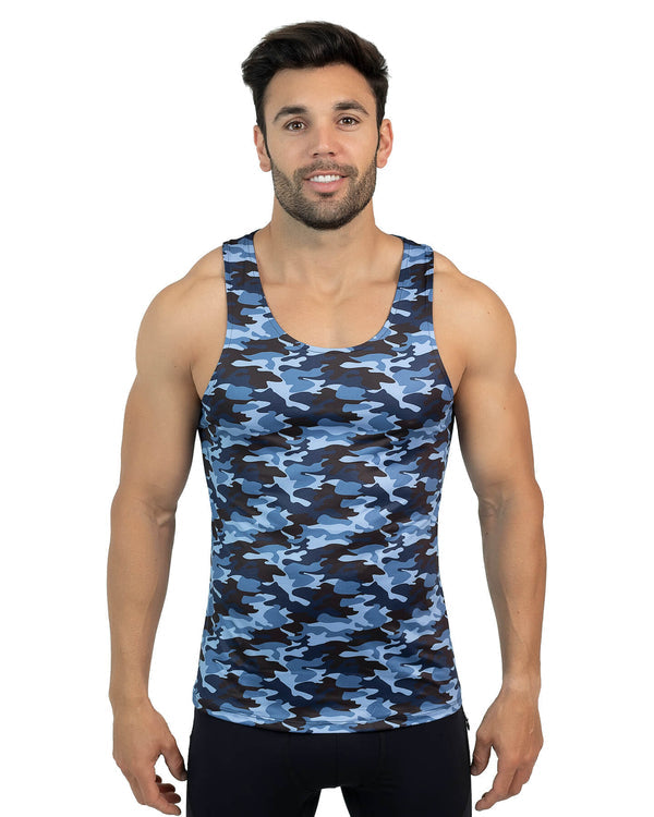 Blue Camo Tank Top