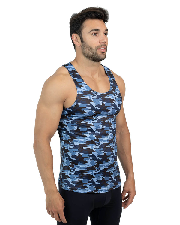 Blue Camo Tank Top