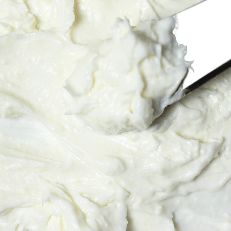 body butter up close on knife