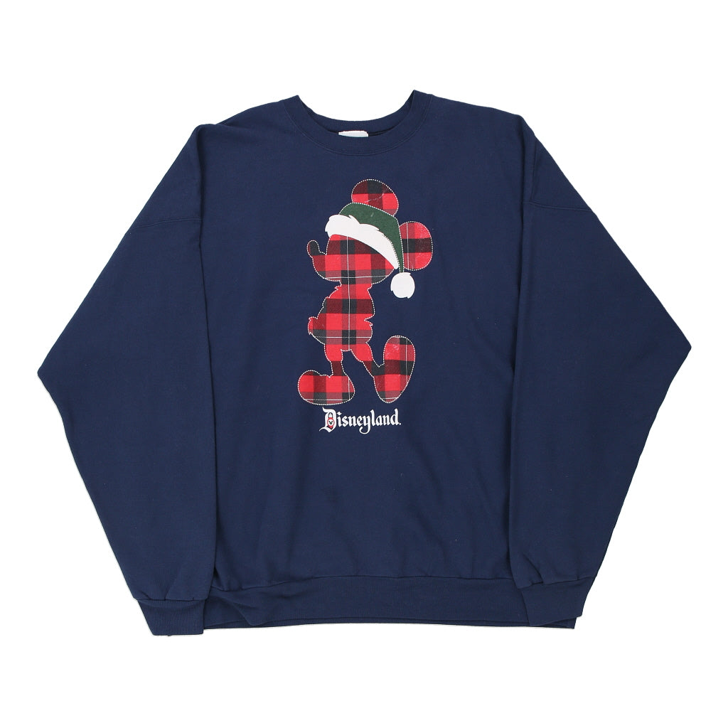 Disney Cartoon Sweatshirt - XL Navy Cotton Blend