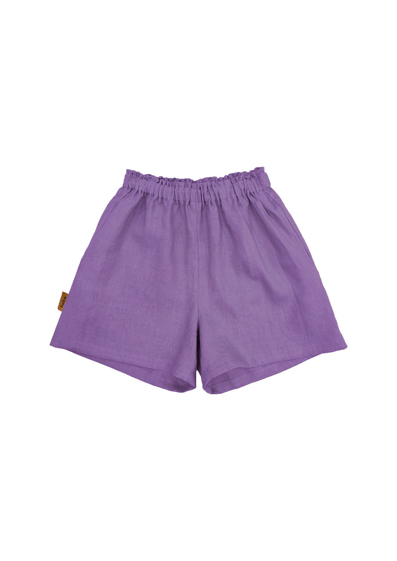 Girl's linen shorts - Purple
