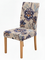 Anyseat Beige Floral Pattern Print Elastic Chair Cover – Plain Dining Slipcover & Home Décor