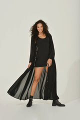 Black Chiffon Maxi Dress
