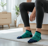 Anyfootwear 5 Pairs One Size 36-42 Blue Men's Socks Cotton Breathable Sports Sweat Absorption Five-toe Anti-friction Back Short Tube
