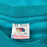Fruit Of The Loom Single Stitch T-Shirt - XL Blue Cotton