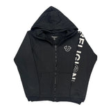 True Religion Full Zip Hoodie - Large Black Cotton