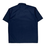 Dickies Short Sleeve Shirt - Large Navy Polyester Blend