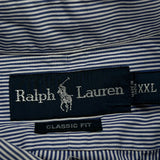 Ralph Lauren Striped Short Sleeve Shirt - 2XL Blue Cotton