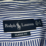 Ralph Lauren Striped Shirt - Large Blue Cotton