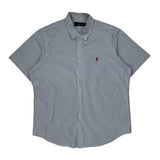 Ralph Lauren Striped Short Sleeve Shirt - XL Blue Cotton