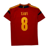 Spain National Team Adidas 2011-13 Home Xavi Football Shirt - XL Red Polyester