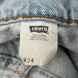 Levis Denim Shorts - 34W 10L Light Wash Cotton