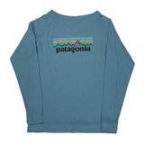 Patagonia Long Sleeve T-Shirt - Small Blue Cotton Blend