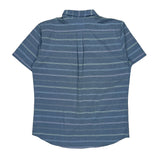 Levis Striped Short Sleeve Shirt - Large Blue Cotton
