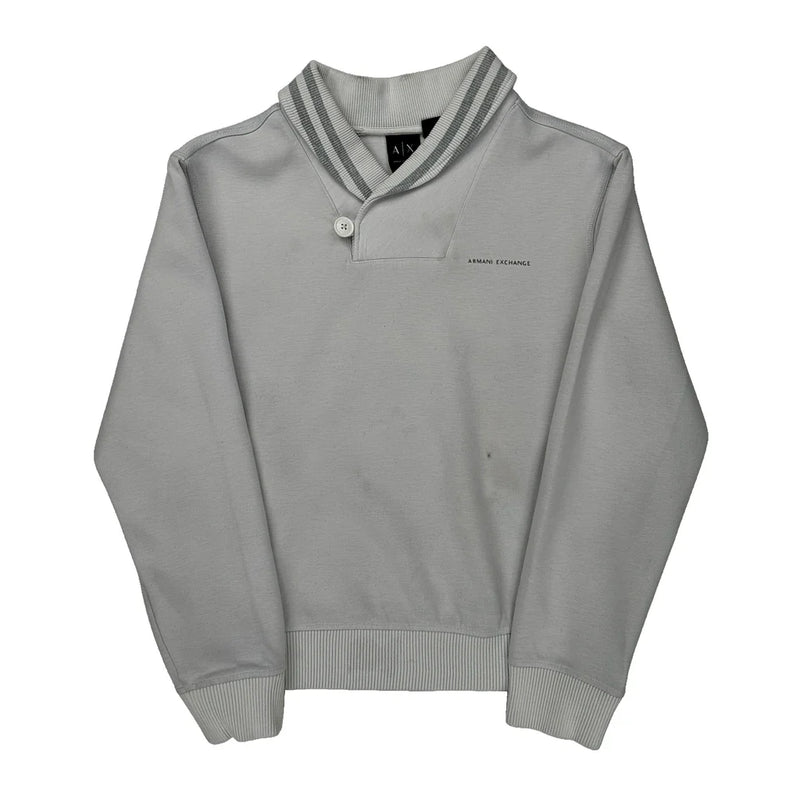 Armani Exchange Collared Jumper - Small Grey Cotton